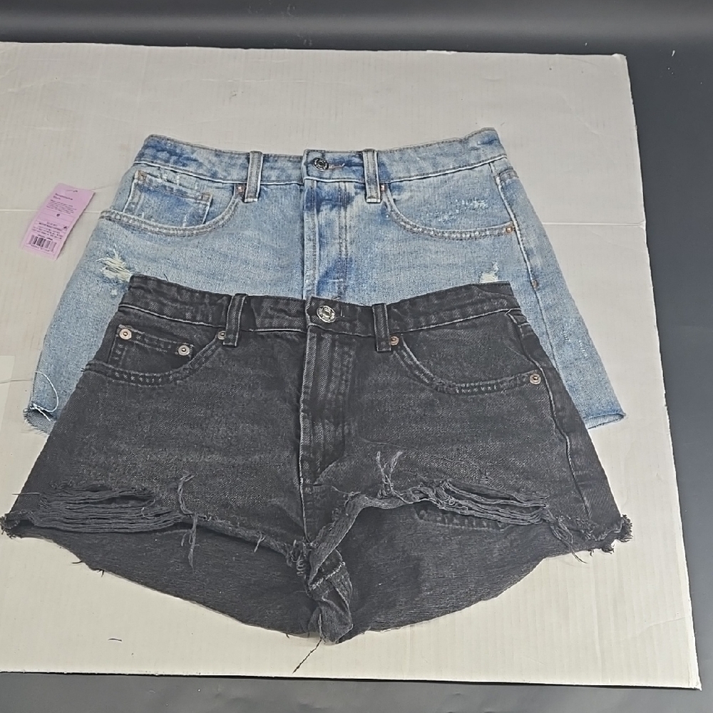 Denim Cotton Shorts Bundle (2)  Black and Blue Womens 6